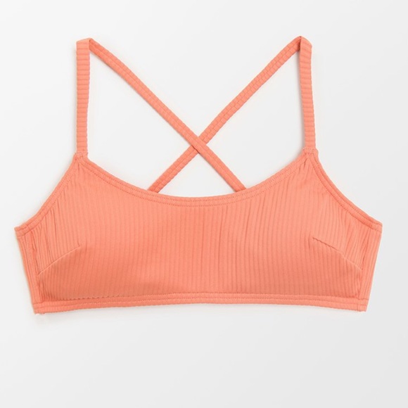 🌴Cupshe Ribbed Orange Bikini Top - Picture 2 of 8